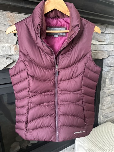 Eddie Bauer Eb650 Puffer Vest Damen Gr. M Burgund Daunenjacke Reißverschluss leicht