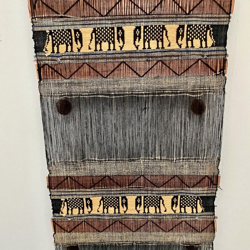 Ethnic Elephant Fiber Art Wall Hanging 12”x70” Thai Indian Asian Woven Temple - Picture 12 of 16