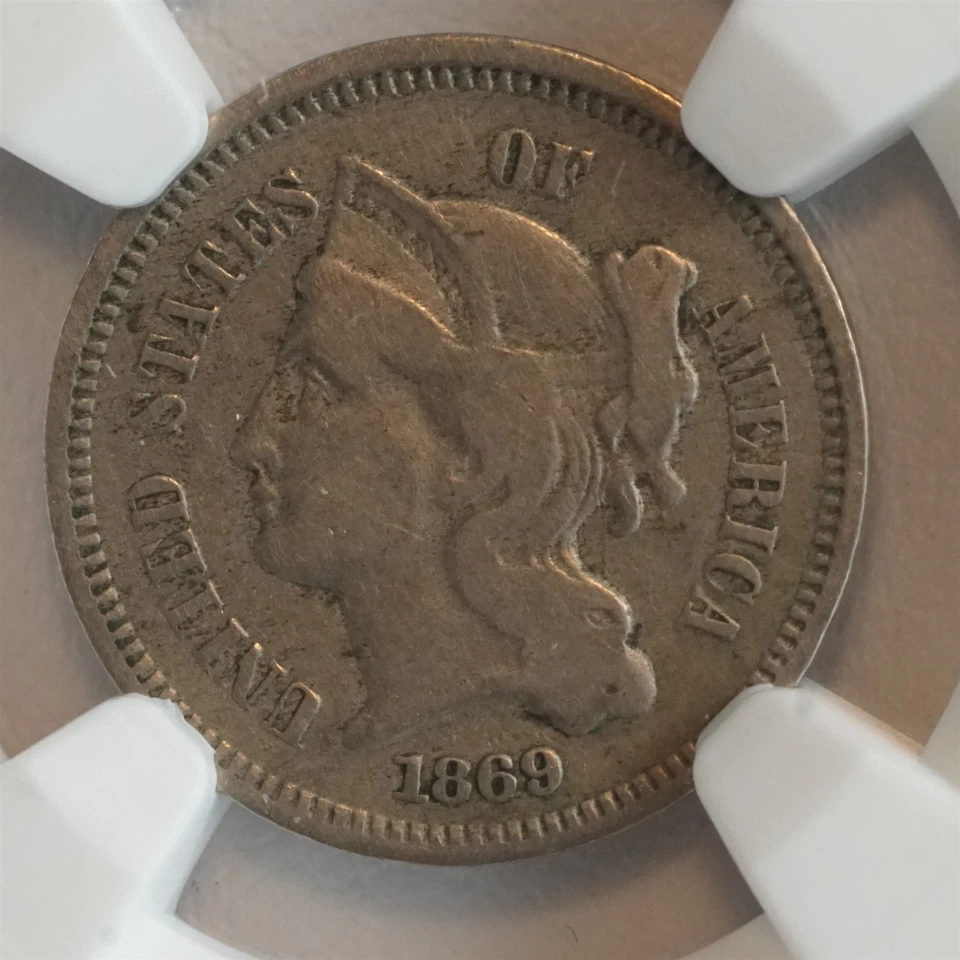 1869 Nickel Three Cent Piece F 15 NGC 3C - Image 3 of 4