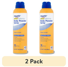 2 Pack Equate Fresh Scent Body Powder Spray for Moisture and Odor Control, 7 oz