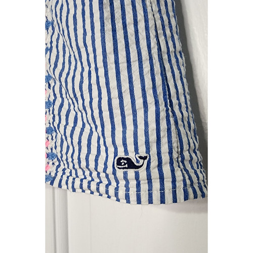 Vineyard Vines Girls Seersucker Embroidered Shift Dress Size 4T - Picture 3 of 6