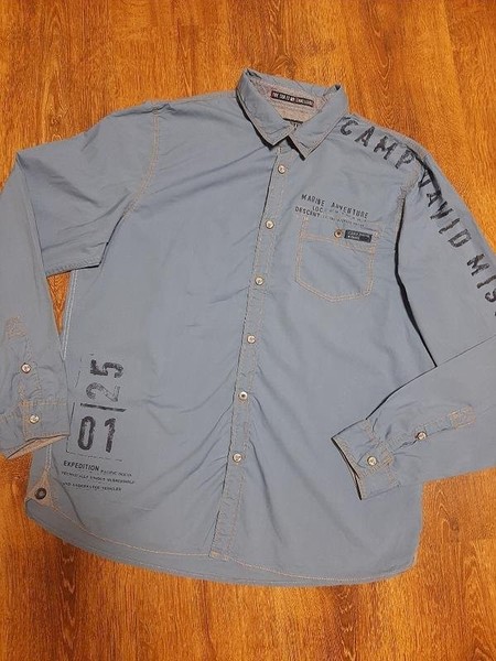 Men Camp David Shirt Blue Cotton 40 /L / 48 #XDE