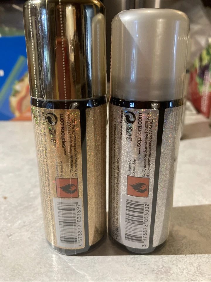 Sephora Spray Brillo 1 Dorado, 1 Multicolor 1.69oz Cada Sellado Foto 3 de 3
