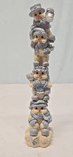 THE ENCORE GROUP INC CHRISTMAS HOLIDAY STACKED UP SNOWMANS FIGURINE 9" X 2"