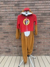Buc-ee's Beaver Mascot Union Body Suit Costume Pajamas One Piece Youth M/L GUC