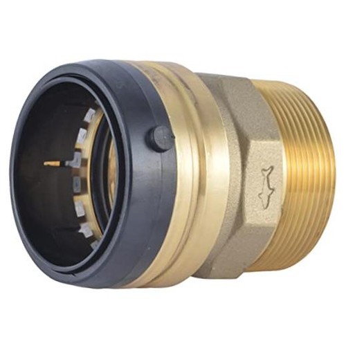 MNPT Adapter, Push to Connect Brass Plumbing Fitting, PEX Pipe, 1-1/4 in.