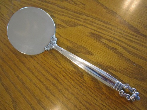 GEORG JENSEN ACORN STERLING SILVER FLATWARE LARGE TOMATO SERVER-9"EXCL-