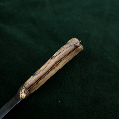 Antique Indian Punjabi Sikh Wootz Gold Inlaid Kard Dagger - Picture 5 of 9