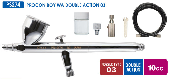 Aérographe japonais Procon Boy WA Double Action 0.3mm Mr. Hobby PS-274