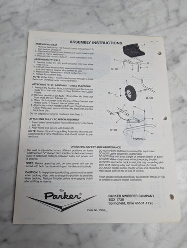 PARKER KEHRMASCHINE FIRMA ABSCHNITT 13 INFORMATION SERVICE HANDBUCH - Bild 10 von 10