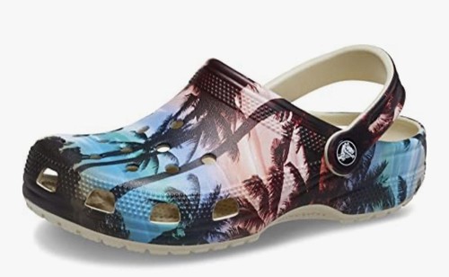 Crocs Classic Retro Resort Unisex W Gr. 12 M Gr. 10 Clog Palmen Sonnenuntergang Design - Bild 1 von 8