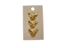 Gold Eagle Metal Buttons x 3 Pieces La Mode Shank American 7/8 Inch B58
