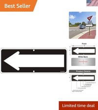 Heavy-Duty Reflective Arrow Directional Sign - 18x6 Inches for Easy Installation
