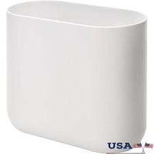 Slim Oval Trash Can Compact 7L Waste Bin Bathroom Office Kitchen Storage New