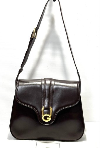 Gucci Old Shiny Leather Shoulder Bag Coin Purse Included Used From Japan