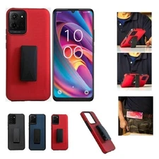 For TCL K32 5G, Shockproof Belt Clip Cover Case with Kickstand