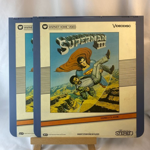 Superman III (3) mit Christopher Reeve (1983) 2 CED Videodisc Set - Schön!