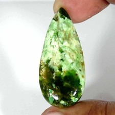 33.80Cts Natural Chrome Chalcedony Pear Cabochon Loose Gemstone 20x45x6mm