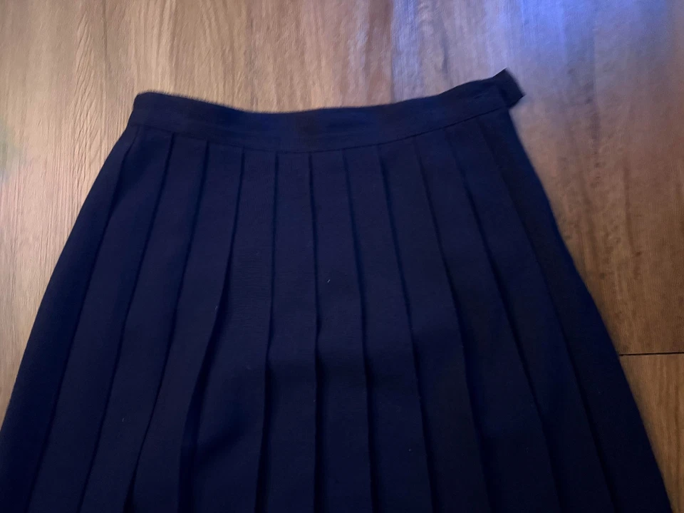 Requisitos Cuchillo Plisado Maxi Falda Mujer 12 Azul Marino Cremallera Lateral Uniforme Escuela Foto 3 de 4