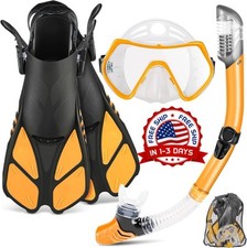 Conjunto de m scara y aletas para snorkel para adulto, equipo de snorkel con par