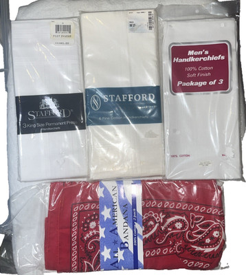 Stafford Square White Handkerchiefs to al bandana Handkerchief Lot