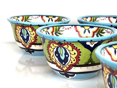Set of 6-España Lifestyle Bocca-Cereal Bowls-Hand Painted Colorful Ceramic - Picture 3 of 24
