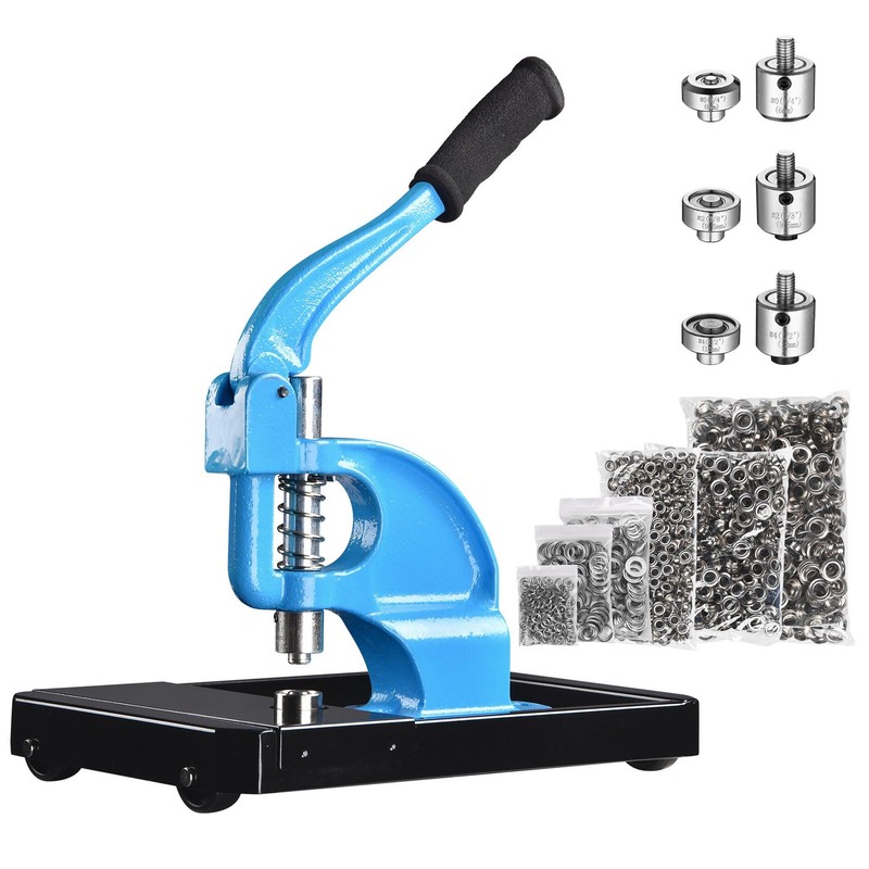 Yessources 900pcs 1/4" 3/8" 1/2" Grommet Tool Kit with Rolling Base #0 #2 #4