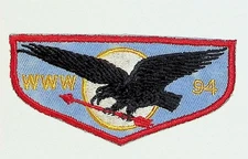 Blackhawk Lodge 94 Piasa Bird Council IL F1 Twill Flap RED Bdr