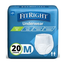 FitRight Unisex Incontinence Underwear, Heavy Absorbency, M, 20 Ct - FAST SHIP