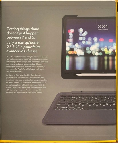 ZAGG - Slim book Go - Case with Detachable Bluetooth Keyboard - Black 11 Inch - Picture 2 of 6