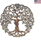 11 5/8'' Round Tree of Life Wall Art Plaque - Stunning Copper Garden Decor