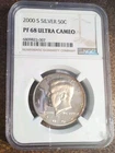 2000 S Silver 50C PF69 Ultra Cameo NGC Slightly Toned