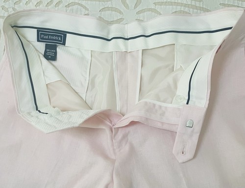 Paul Fredrick 100% Linen Dress Pants Classic Fit Men’s Sz 38/30 Light Pink *New* - Picture 12 of 13