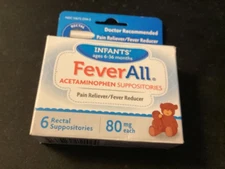 FeverAll Infants Acetaminophen Suppositories EXP 2026