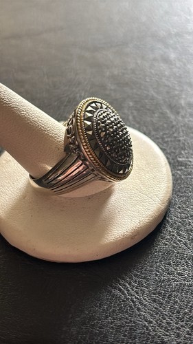 Anillo llamativo Marc Marcasite de diseñador 925 talla 9 - Imagen 3 de 8