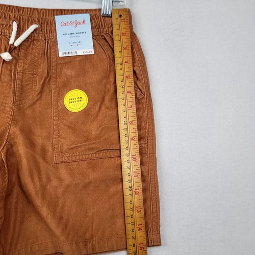 Cat & Jack Boys Pull-On Corduroy Shorts L 10/12 Brown Above Knee Adjust Waist - Picture 8 of 8
