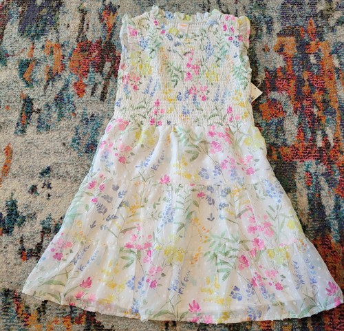 Gymboree Simply Flowers Smocked Swiss Dot Dress, 12, NWT - Picture 2 of 11