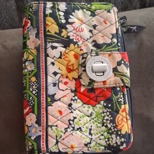 Vera Bradley Pink And Red Floral Wallet,RFID Turn Lock, Quilted, Vibrant, Floral