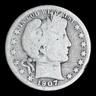 1907-O Barber Silver Half Dollar, Good