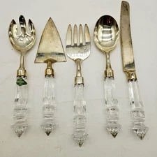 Godinger Shannon Crystal 5 Piece 24% Lead Crystal Handled  Serving Set