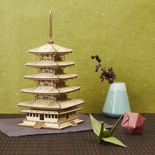 Five-storied pagoda five-story pagota Ki-gu-mi Wooden 3D Puzzle japan kigumi
