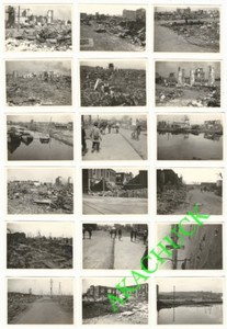 1930s-1940s 18 Photos WWII BOMBED OUT CITY Hiroshima Nagasaki ? CHINA OR JAPAN