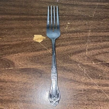 Stainless Steel By Rogers Flatware Dinner Fork Decorative Floral 18-0 Japan Made