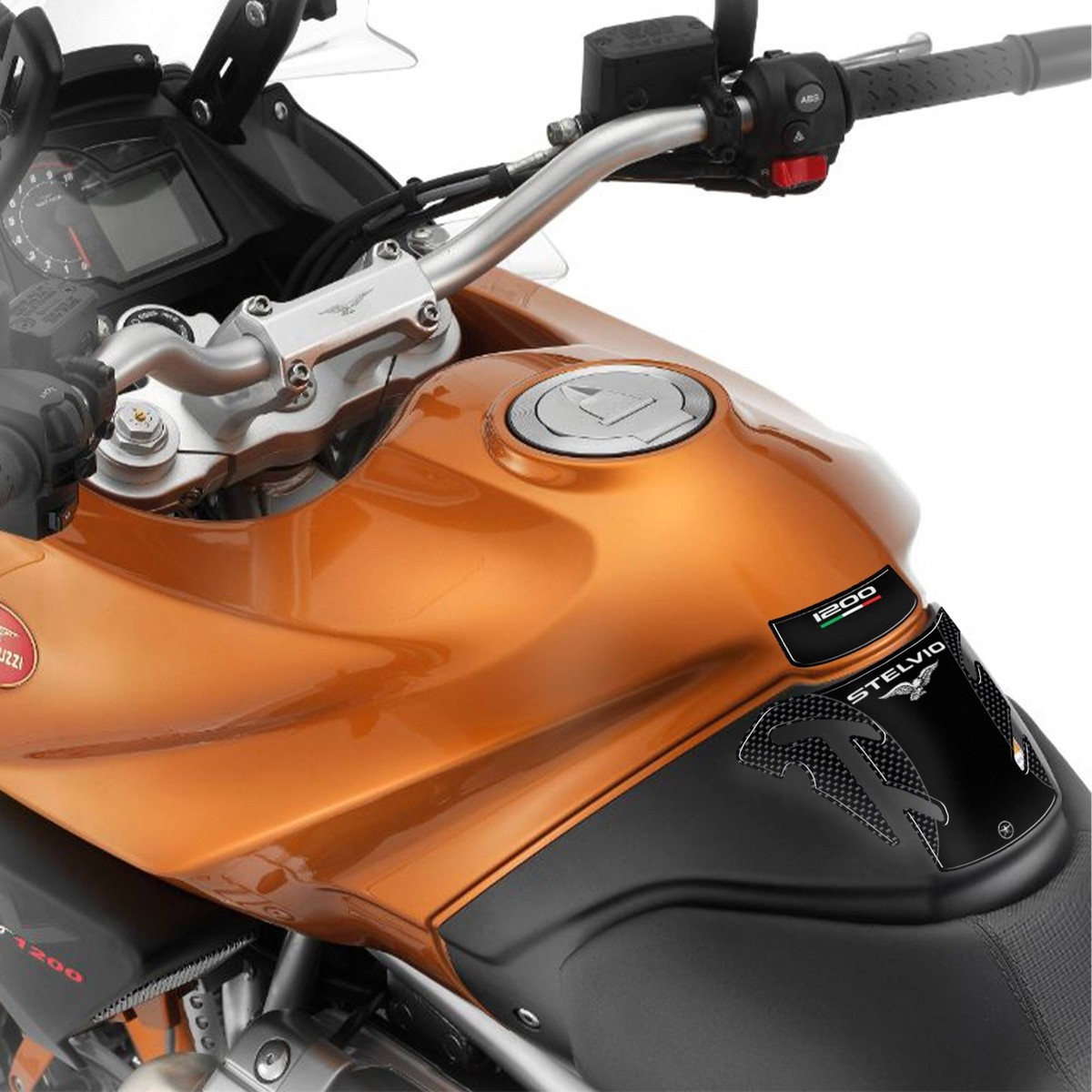 Protège-réservoir Adhésif 3D Pour Moto Guzzi Stelvio 1200 - En Résine Polyuréthane, Résistant Aux UV Et Rayures - Fabriqué En Italie