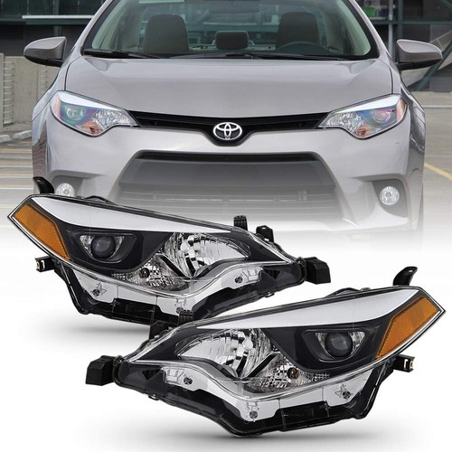 Fit 2014 2015 2016 Toyota Corolla LED Projector Headlights Headlamps Left+Right