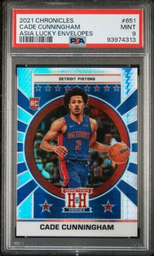 2021-22 Chronicles Cade Cunningham Rookie Lucky Envelopes Jersey #2/8 PSA 9 RC - Bild 2 von 3