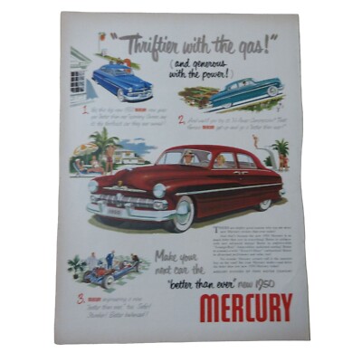 1950 Ford Mercury Automobile / Alexander Smith Rugs - Vintage Print Ad