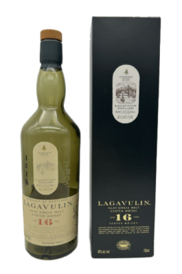 LAGAVULIN WHISKY 16 YEARS EMPTY BOTTLE '' BOXED '' 750ml PERFECT