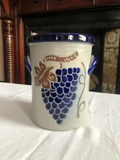 Blue Grapes Handmade German Double Handled Vase