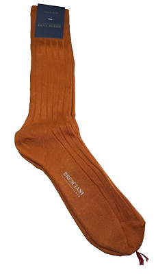 Bresciani Since 1970 Premium Italian 100% Linen Socks 026 ORG Size M New
